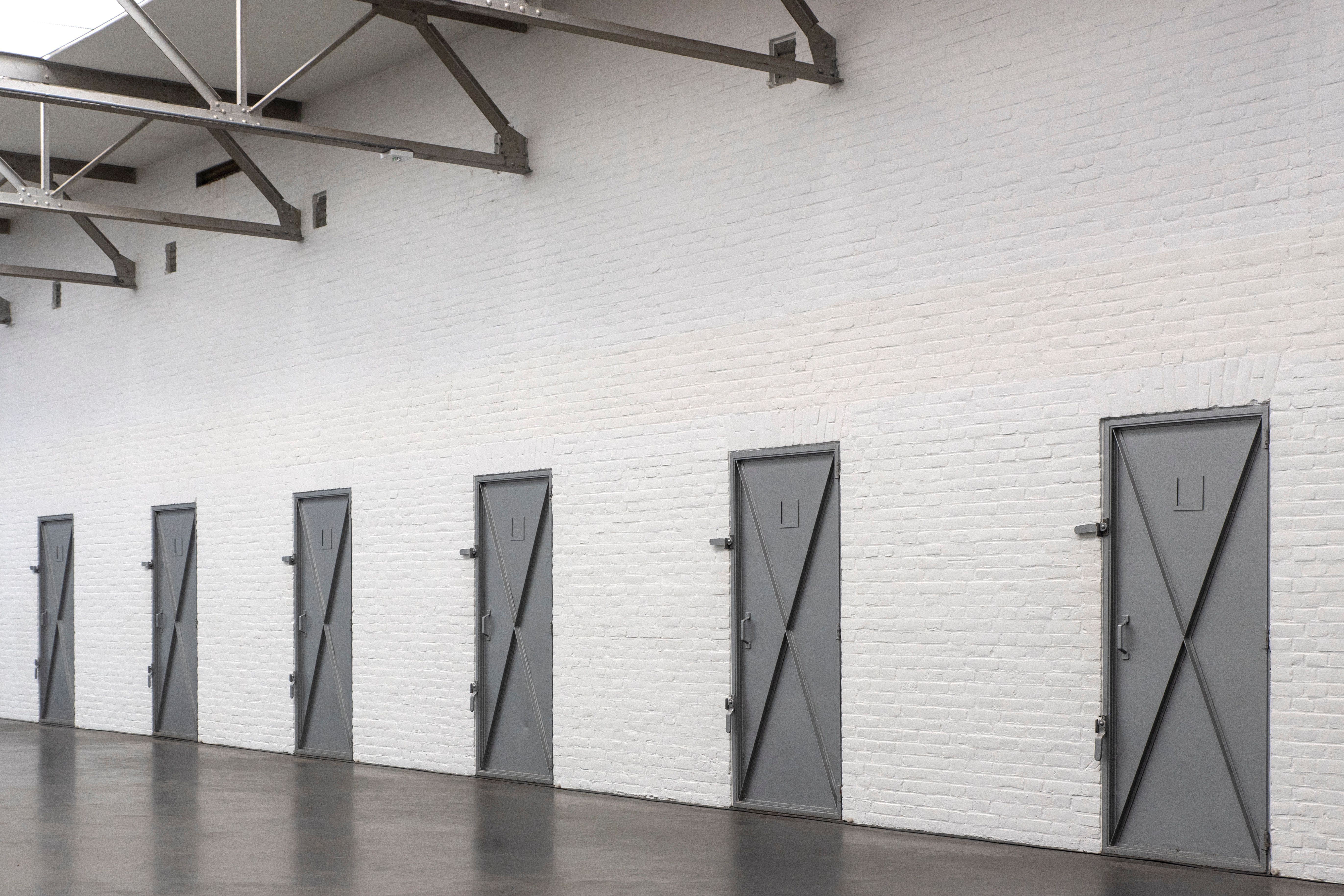 Row of controlled-access storage doors