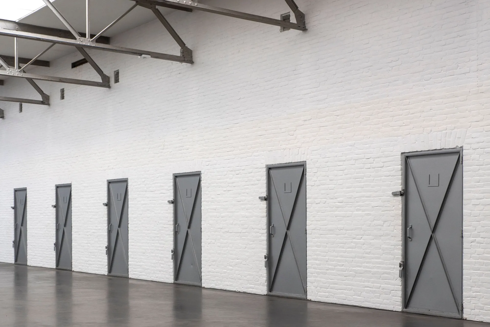 Row of controlled-access storage doors