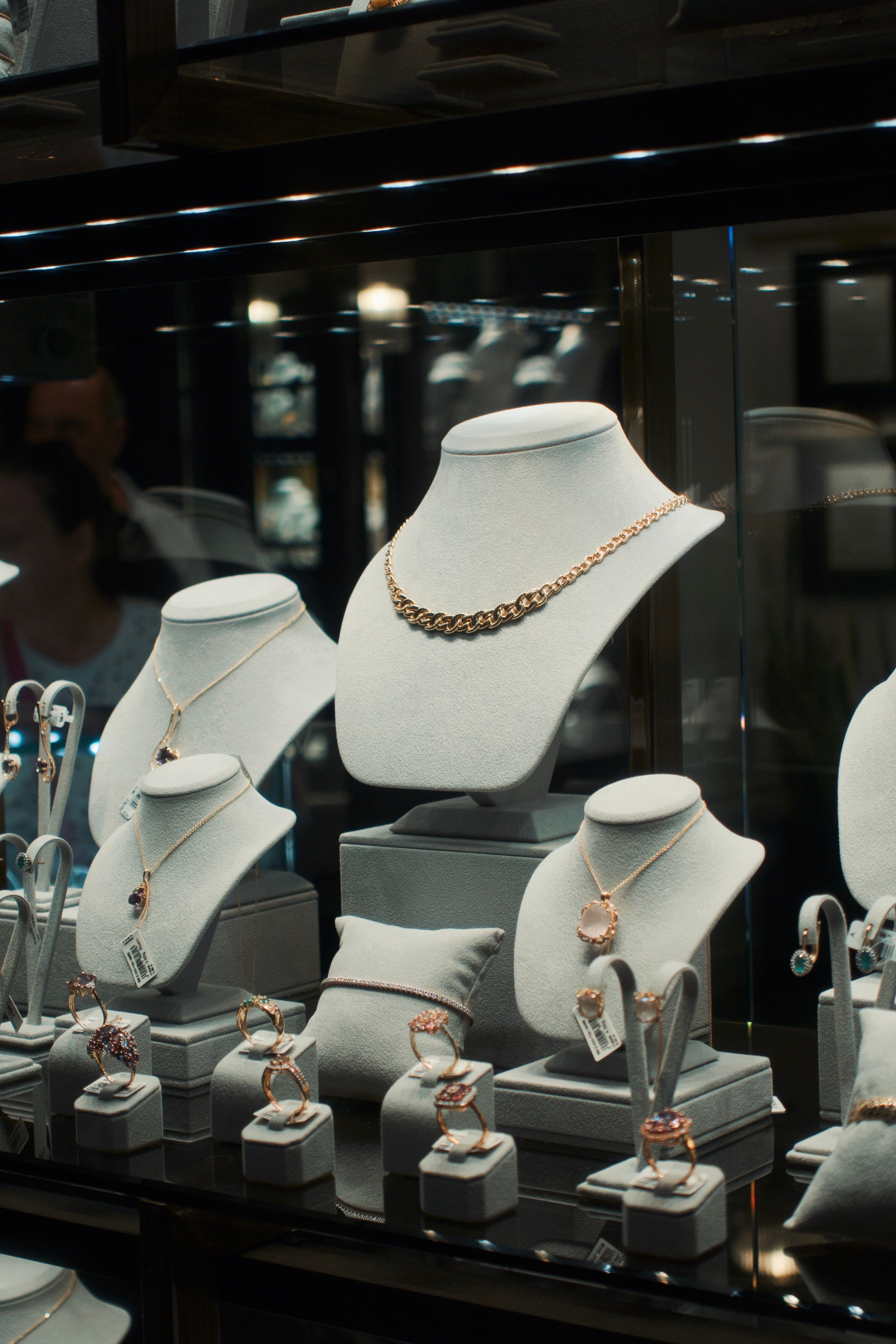 Jewellery and valuable pieces displayed for controlled custody