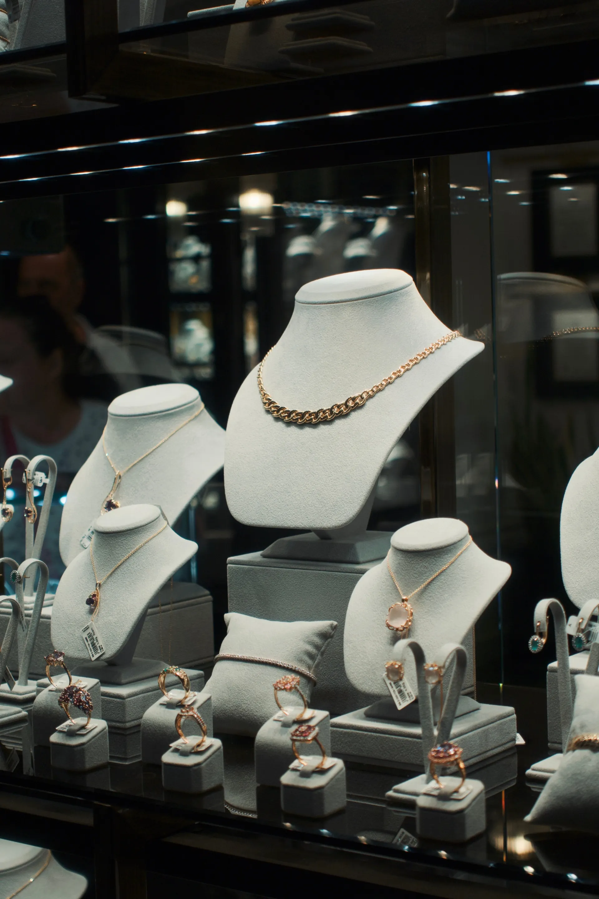 Jewellery and valuable pieces displayed for controlled custody